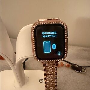 Apple Series 6 Gold Smartwatch with Rhinestone Band and more